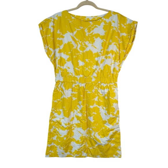 GAP Yellow Floral Midi Dress Cotton Sleeveless Size M Summer Cottagecore Picnic - Picture 2 of 14